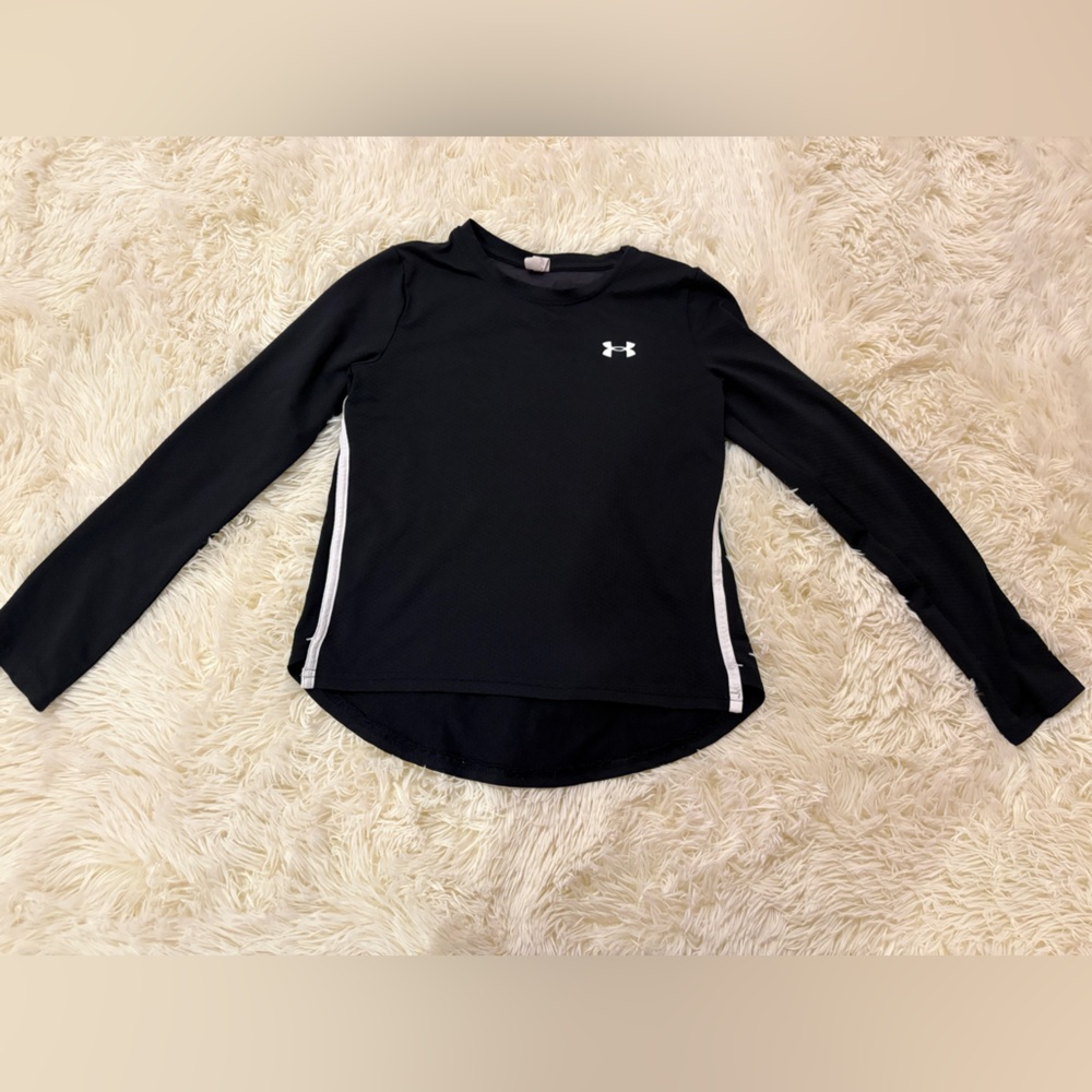 Under Armour Black Long Sleeve Top with White Logo
